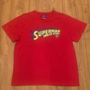 DC COMICS Vintage Superman Man Of Steel Red Shirt